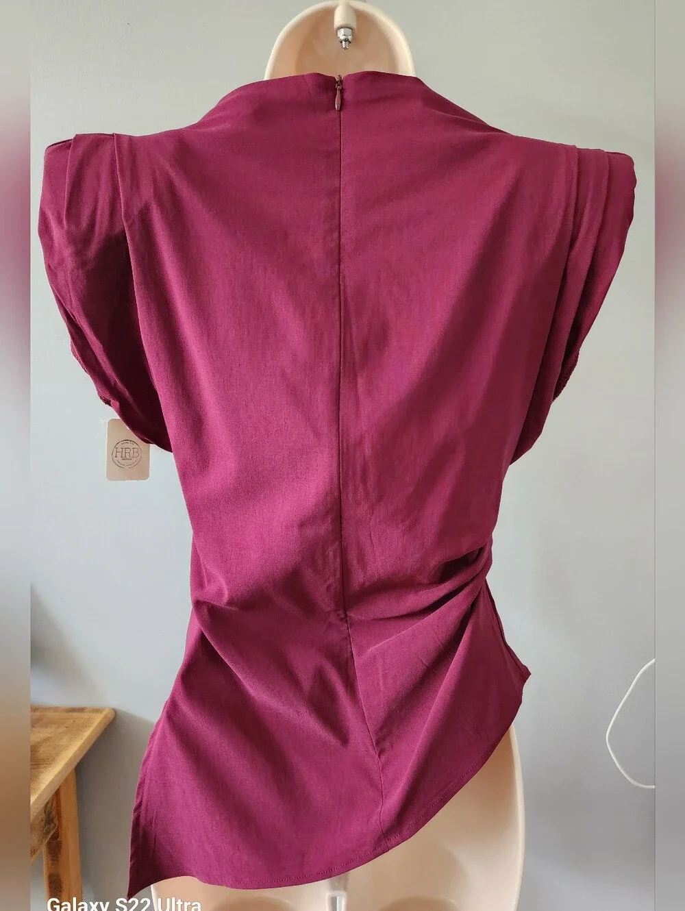 Women’s Draped Mock Neck Top - Berry